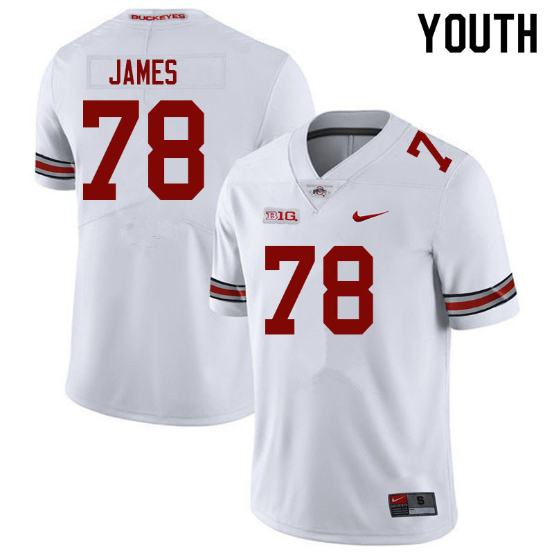 Youth #78 Jakob James Ohio State Buckeyes College Football Jerseys Sale-White